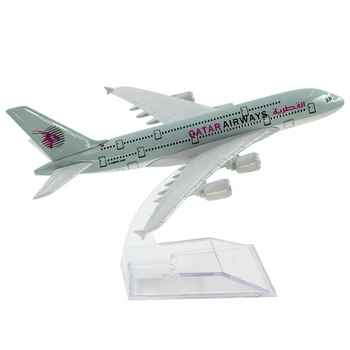 1/400 Airbus a380 Qatar Airways Модель Самолета 16 см Сплав Самолет Игрушка Для Детей Подарок для Украшения Коллекции