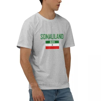 100% Хлопок Флаг Сомалиленда с буквенным дизайном, Футболки с коротким рукавом, Мужская Женская одежда Унисекс, футболки, топы, тройники 5XL Изображение 2