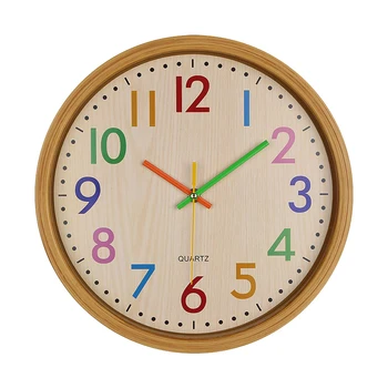 12-Дюймовые бесшумные, не тикающие кварцевые детские настенные часы для домашнего офиса, декоративные в помещении