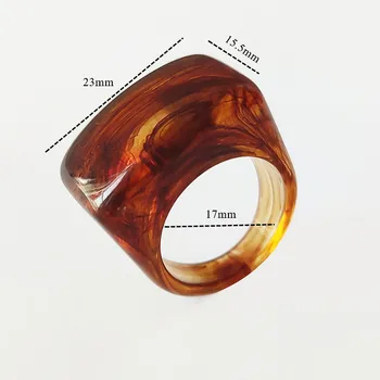 17 мм Модное акриловое кольцо для женщин, многоцветное кольцо из смолы Good Mike Personality для мужчин R01 Изображение 2