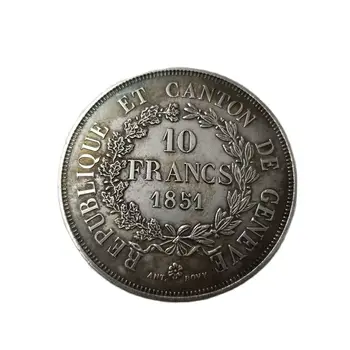 1851 Швейцария Посеребренные Монеты Lucky Magic Предметы Коллекционирования Монеты КОПИИ Медальных Монет Рождественские Подарки#189-1