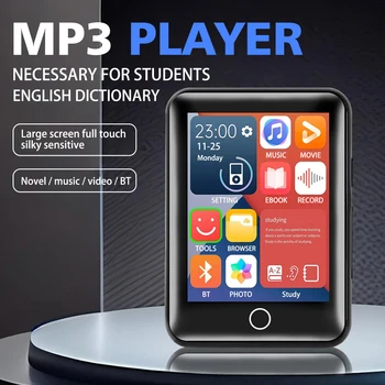 2,5-дюймовый полноэкранный MP3 MP4 Walkman Bluetooth 5.0 с сенсорным экраном Walkman, электронная книга, запись FM-радио, портативный музыкальный MP3-плеер