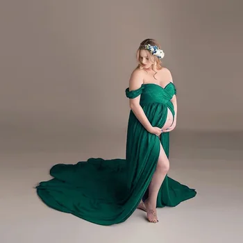2021 Шифоновое платье для беременных для фотосессии, Длинное кружевное платье для фотосъемки, Детские платья для душа, фотосъемка для беременных