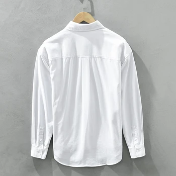 2023, Весенние новые рубашки с принтом для мужчин, хлопковые топы с длинными рукавами, Мужская рубашка с отложным воротником в стиле пэчворк на пуговицах. Изображение 2