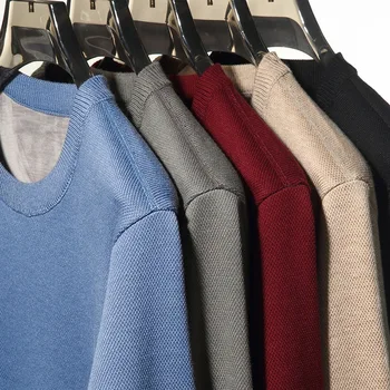2023 Осень, Новый пуловер из ребристой вязки с круглым вырезом, мужской свитер, мужская одежда