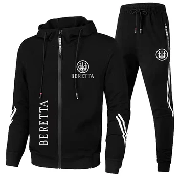 2024 Новый Комплект спортивной одежды Для отдыха с капюшоном Бренда P Beretta S.p.A с логотипом, упражнения на открытом воздухе, утренний бег, фитнес-комплект из двух частей