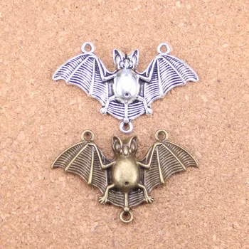 22шт Подвески Летучая мышь, вампир Дракула, соединитель 29x47 мм, антикварные подвески, винтажные бронзовые украшения, сделай сам для браслета-ожерелья