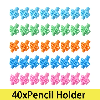 40шт Детская подставка для карандашей для письма, дети учатся практиковать силиконовый ортез для захвата позы с помощью ручки для студентов