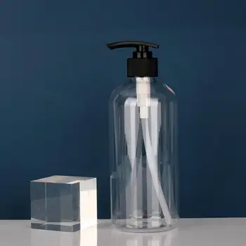 4шт прозрачных флакона-помпы объемом 500 мл, прочный, не содержащий BPA Портативный дизайн, Многоразовый дозатор для шампуня, лосьона, мыла Изображение 2