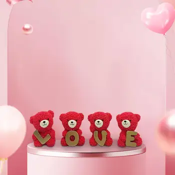 4шт Розовый Медведь Подарки Милые Подарки на День Святого Валентина для Подруги-Витрины Изображение 2