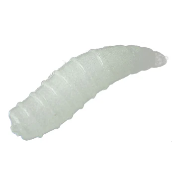 50шт 1,6 см приманка для ловли личинки личинки мягкие приманки черви серебристые светящиеся ночное свечение Изображение 2