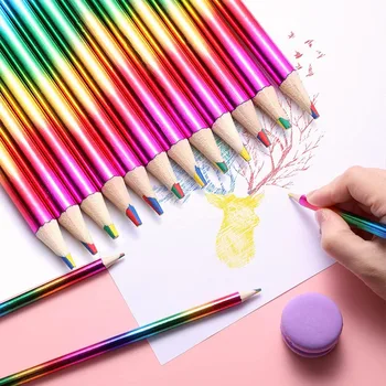 6ШТ Радужных карандашей, Рисуют профессионалы, Бесконечные цвета, Prismacolor, раскраски, принадлежности для рисования, Школьные цветные карандаши.