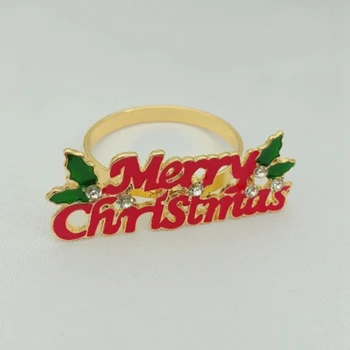 8шт рождественских колец для салфеток -кольца-держатели для салфеток для украшения праздничного рождественского стола пряжка для салфеток из лося Изображение 2