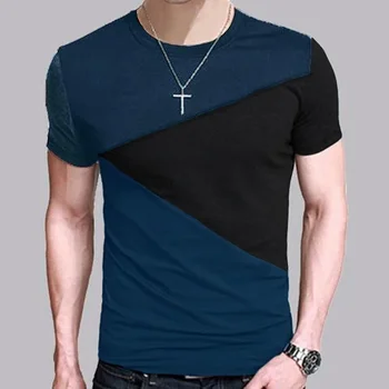 A3166 Футболка с круглым вырезом, мужская рубашка с коротким рукавом, повседневная футболка, футболки, топы, короткая рубашка, Размер M-5XL Изображение 2