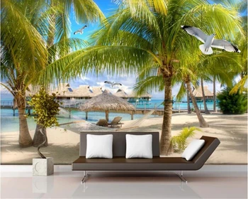 beibehang HD fashion 3D декоративная живопись papel de parede обои приморский пляж кокосовый орех ТВ фон обои для домашнего декора