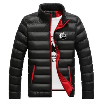 CAN-AM BRP 2022, мужская зимняя новая хлопковая куртка со стоячим воротником и подкладкой, теплое пальто-кардиган на молнии с капюшоном и принтом. Изображение 2
