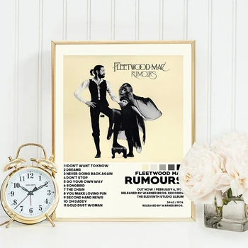 Fleetwood Mac Music Rumors Обложка музыкального альбома, настенные рисунки, плакаты, картины на холсте для украшения гостиной, домашнего декора