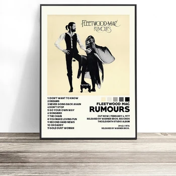 Fleetwood Mac Music Rumors Обложка музыкального альбома, настенные рисунки, плакаты, картины на холсте для украшения гостиной, домашнего декора Изображение 2