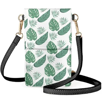 FORUDESIGNS/ Женская сумка на одно плечо с банановыми листьями и пальмовыми листьями, свежая зеленая упаковка для мобильного телефона, защищающая телефоны от падения, сумки