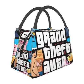 Grand Theft Auto Vice Термоизолированная Сумка Для Ланча Видеоигра Портативный Контейнер для Ланча для Кемпинга на открытом воздухе Travel Meal Food Box