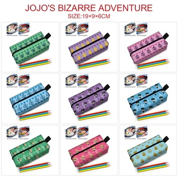 JoJo's Bizarre Adventure Маленькая сумка для ручек Квадратный Пенал Студенческие канцелярские принадлежности Косметички с принтом Унисекс Мультяшный подарок