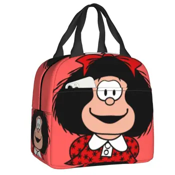 Kawaii Mafalda Термоизолированные Сумки Для Ланча Женские Мультяшные Контейнеры для Ланча на Открытом Воздухе Кемпинг Путешествия Коробка Для Хранения Еды Bento Box