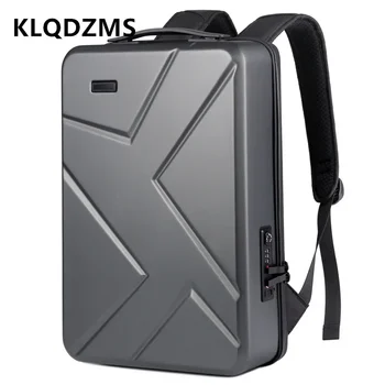 KLQDZMS Новый рюкзак ABS + PC, мужская сумка через плечо с жестким корпусом, школьный рюкзак для ноутбука, USB-зарядка, Деловая дорожная сумка большой емкости