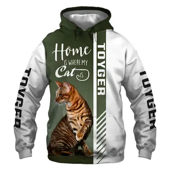 Love Animal Cat 3D Куртка С Полным Принтом Для Мужчин/Женщин Harajuku Толстовка Унисекс Повседневная Уличная Одежда Толстовка Пуловер Sudaderas D3077 Изображение 2
