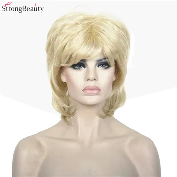 StrongBeauty Короткие прямые парики Женские синтетические волосы Монолитный парик Многоцветный