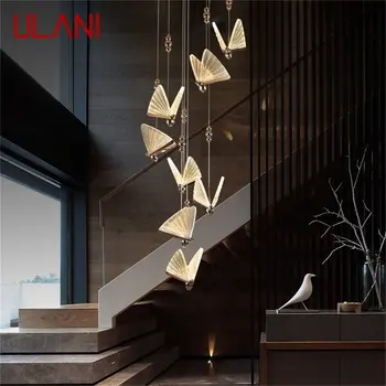 ULANI Nordic Butterfly люстра, светильники, Современные подвесные светильники, Домашняя светодиодная подсветка для лестничного холла