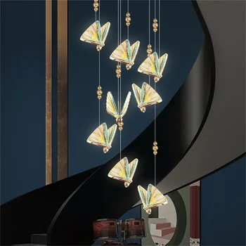 ULANI Nordic Butterfly люстра, светильники, Современные подвесные светильники, Домашняя светодиодная подсветка для лестничного холла Изображение 2