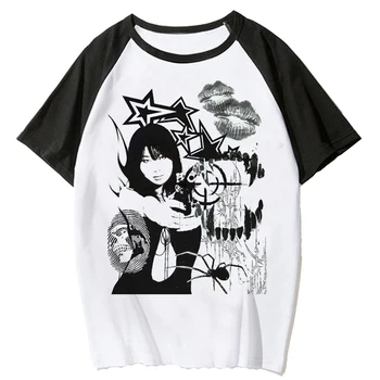 Y2k Топы, футболки, женская футболка harajuku, японская одежда для девочек