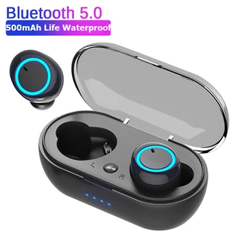 Y50 TWS Беспроводные Bluetooth Наушники Игровые Спортивные Наушники С Микрофоном Наушники Hi-Fi Стерео Музыкальная Гарнитура для iPhone Samsung Xiaomi