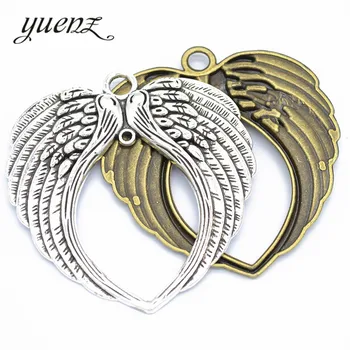 YuenZ 1 шт. Модные антикварные подвески с крыльями Ангела, Металлическая подвеска, ожерелье, Изготовление ювелирных изделий 73*26 мм D428