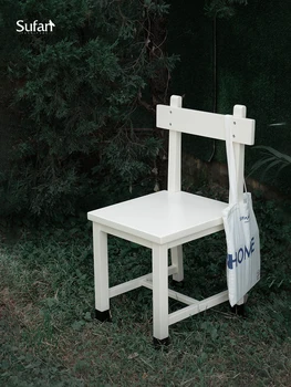 YY Обеденный стул Из массива Дерева В стиле Ретро, Стул в Тихом стиле, Письменный стул Shufan Изображение 2
