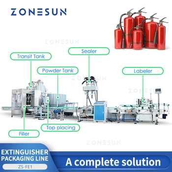 Автоматическая линия по производству сухих химических огнетушителей ZONESUN ZS-FE1, оборудование для системы упаковки огнетушителей
