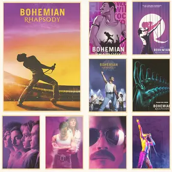 Афиша фильма B-Bohemian-Rhapsodys Ретро-постер домашнего бара, кафе, коллекция художественных наклеек на стены, Фотообои, украшения