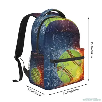 Бейсбольные рюкзаки для ноутбуков, Студенческая сумка для школьных книг Большой емкости, Мужской Женский рюкзак для путешествий, Походный рюкзак для кемпинга Изображение 2