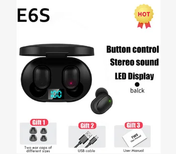 Беспроводные наушники TWS Bluetooth 5.0 Гарнитура E6S HD Sound Стереогарнитура С зарядным устройством Изображение 2