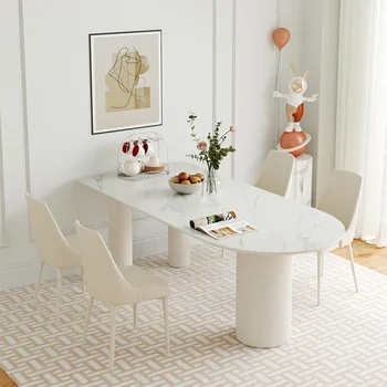 Боковой Белый Обеденный Стол Водонепроницаемый Японский Дизайн Минималистичный Обеденный Стол Для Учебы Newclassic Muebles De Cocina Мебель Для дома