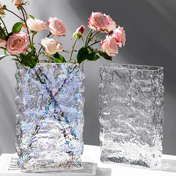 Ваза для цветов Nordic Glacier, прозрачная ваза из гидропонного стекла, роскошные прозрачные вазы для стола, центральные элементы свадебного декора гостиной