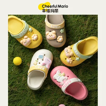 Веселый Марио 2023, Летние детские удобные мягкие подошвы, модные прочные нескользящие сандалии, тапочки для мальчиков и девочек Изображение 2
