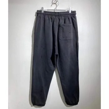 Весенне-осенние Мужские и женские брюки с эластичной резинкой на талии в стиле Сент-Луис, Выстиранные спортивные штаны в стиле ретро в винтажном стиле Изображение 2