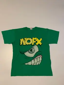 Винтажная футболка 2000-х NOFX Tour Band Зеленого цвета Среднего размера Mons tour Rock Punk