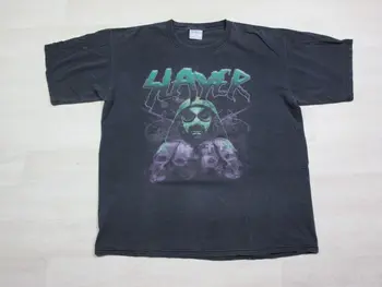 Винтажная футболка Y2K Slayer Heavy Metal Rock с зеленой маской для лица, черная футболка Sz (XL) с длинными рукавами