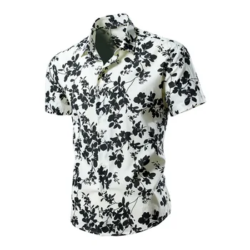 Высококачественная Мужская Повседневная Рубашка С Цветочным Рисунком, Персонализированная Облегающая Рубашка, Модная Рубашка С Короткими Рукавами 2023, Летний Новый Стиль