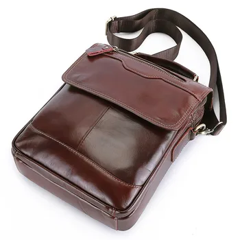 Высококачественная мужская сумка через плечо, модный планшет, мужская сумка из натуральной кожи, сумка через плечо из воловьей кожи, мужская сумка-мессенджер Изображение 2