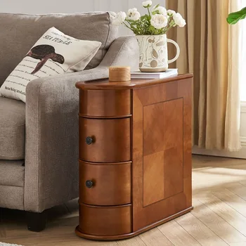 Гостиная в американском стиле диван боковой шкаф боковой шкаф из массива дерева передвижной маленький столик журнальный столик угловой креативный прикроватный столик