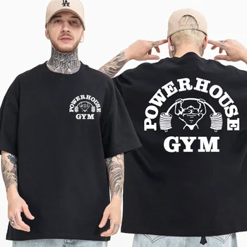 Графическая футболка Powerhouse Gym, мужская и женская одежда, забавные футболки оверсайз с коротким рукавом, винтажная футболка Harajuku Geek для фитнеса