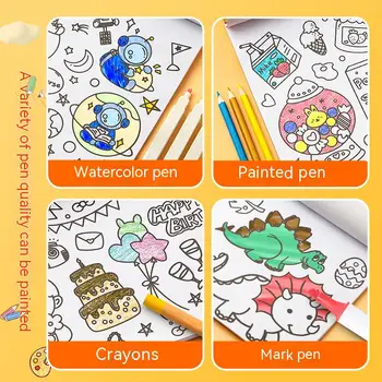 Детская книжка для рисования CHEN LIN, Пастируемый утолщенный рулон для рисования каракулей, раскраска для детского сада, рисование, рисование Изображение 2